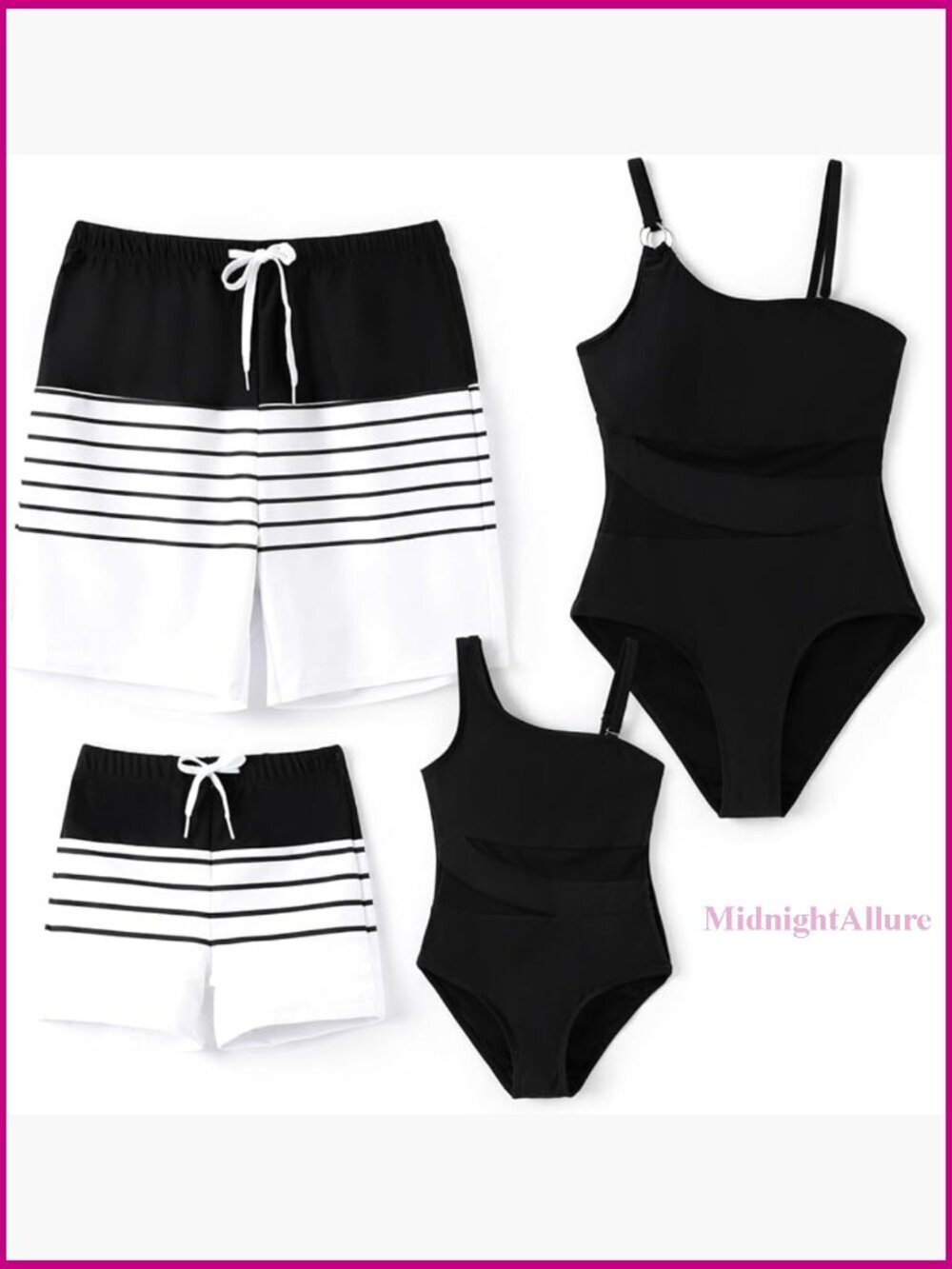 Family Matching One-Piece Swimsuit Tummy Control Quick Dry UPF 25